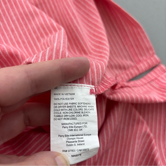 Callaway Opti Dri Men's Large Striped Salmon Short Sleeve Golf Polo Athletic - Picture 7 of 9